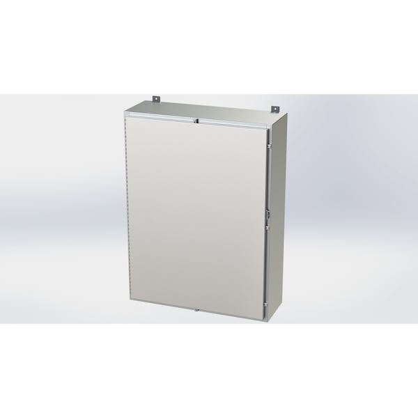 Padlockable Hasp Electrical Enclosures, 48 in H, 12 in D, 36 in W, NEMA 4X, 316 Stainless Steel